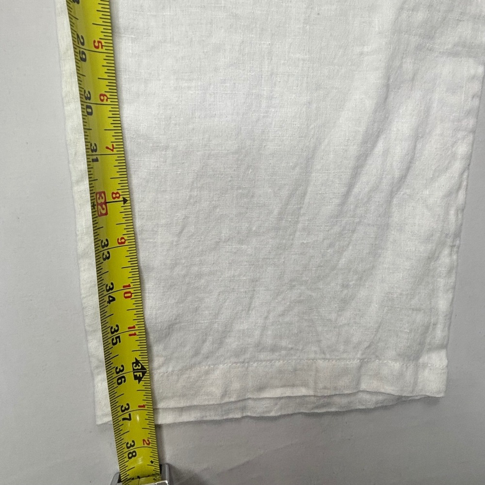 Tasso Elba Island Pants Men's 34 White 100% Linen Drawstring Straight Leg Beach - Picture 12 of 13